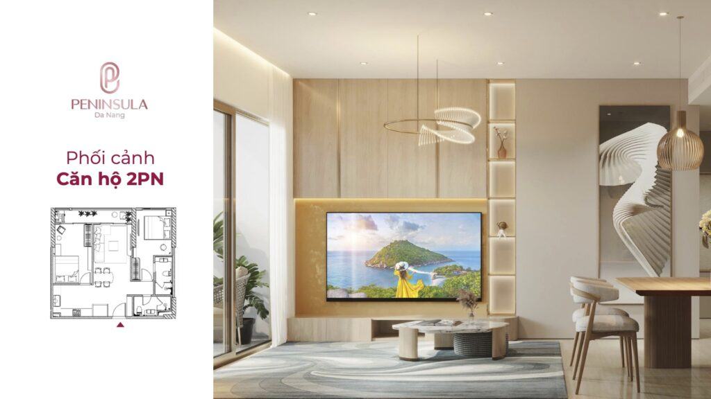 Phối cảnh căn hộ 2PN dự án Peninsula Da Nang