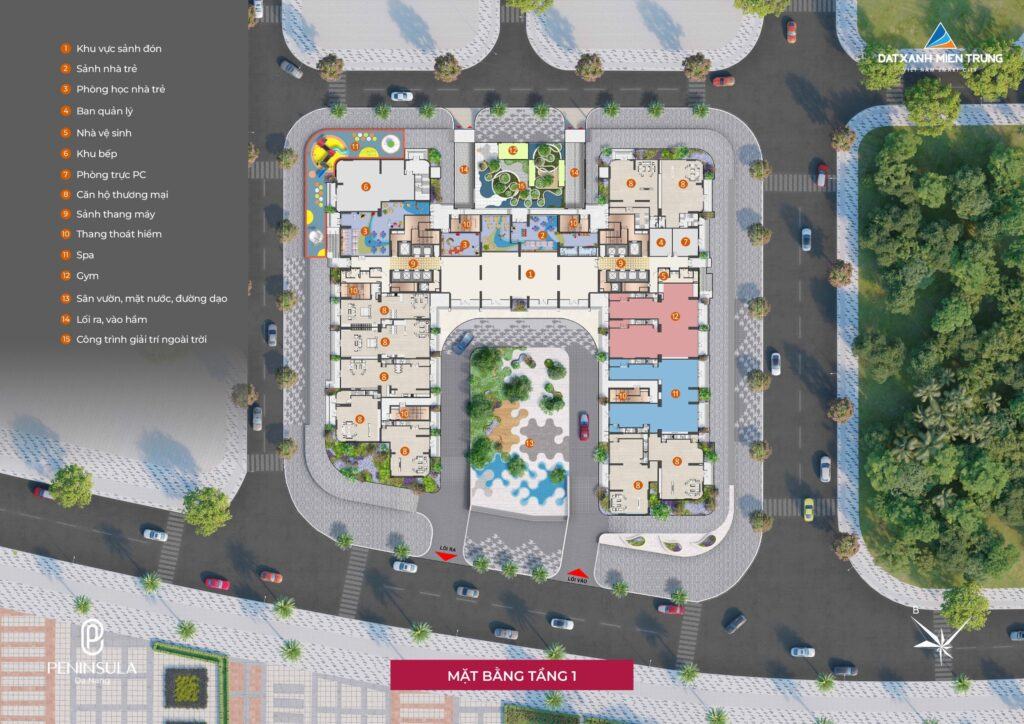 Tiện ích khối đế dự án căn hộ Peninsula Đà Nẵng