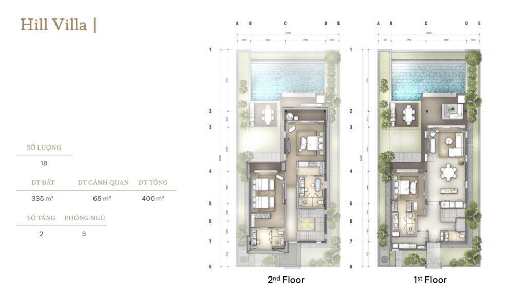  Mặt bằng căn Hill Villa - Arbora Villa