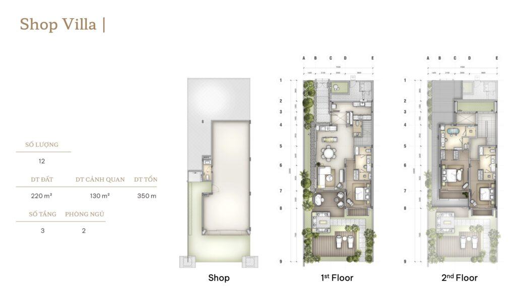 Mặt bằng căn Shop Villa - Arbora Villa