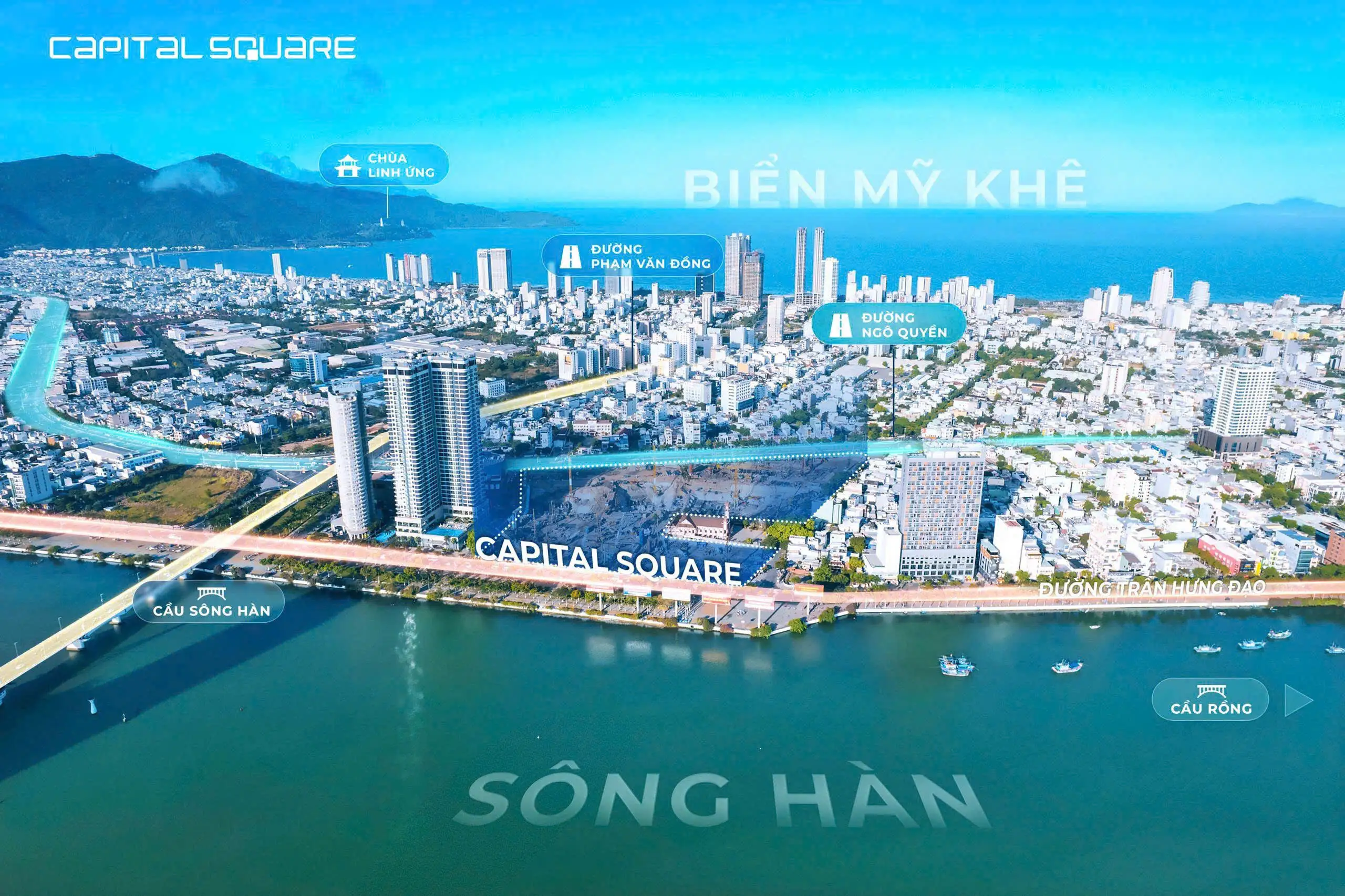 Flycam vị trí dự án tổ hợp căn hộ Capital Square 