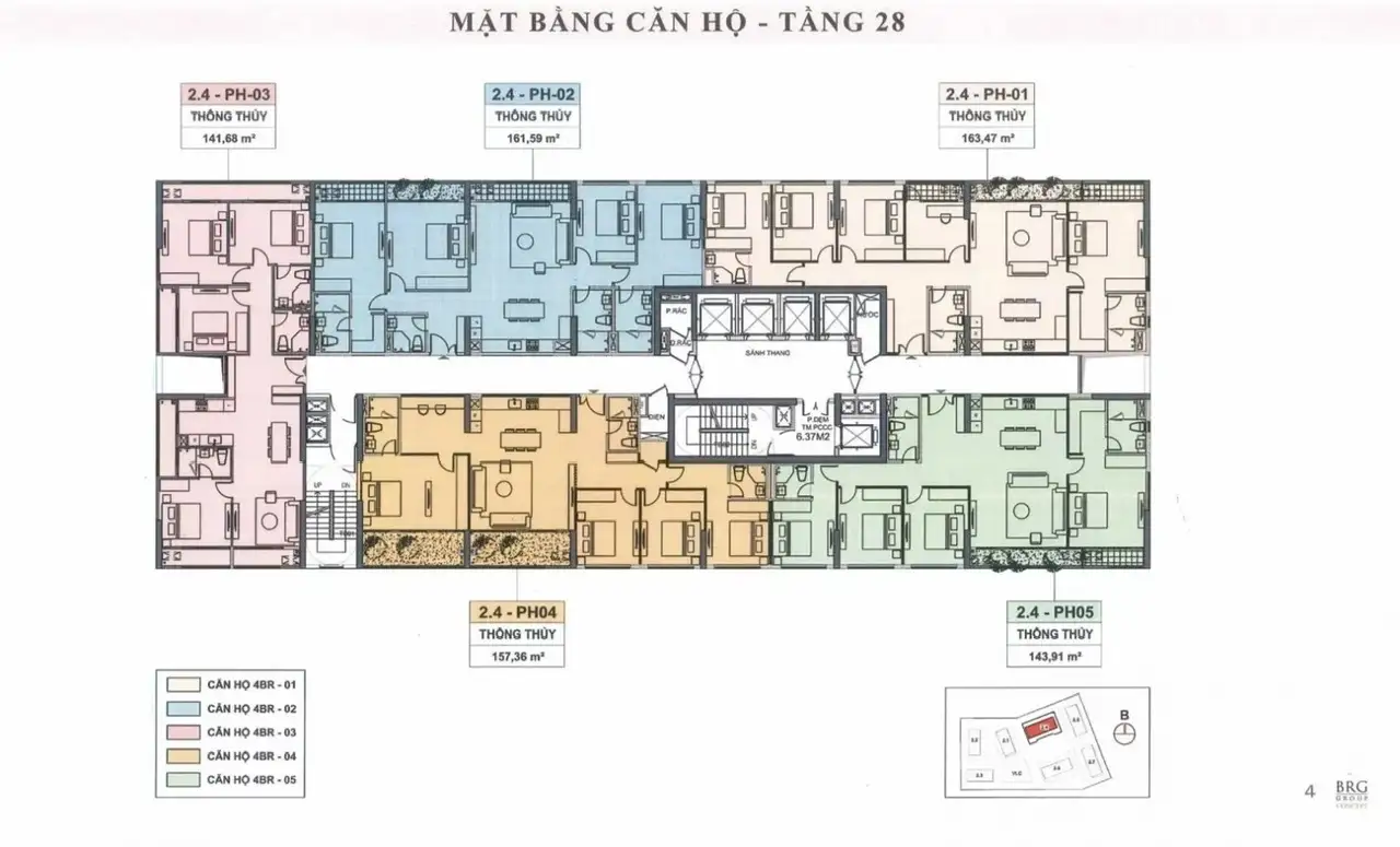 Mặt bằng tầng penthouse dự án căn hộ Capital Square 2 tòa 2.4