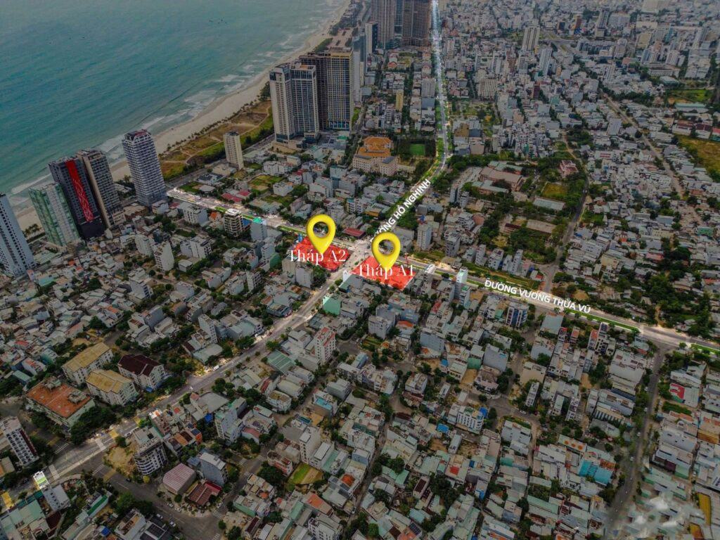 Vị trí dự án 2 tòa tháp Vương Thừa Vũ - Sun Sea Tower Da Nang