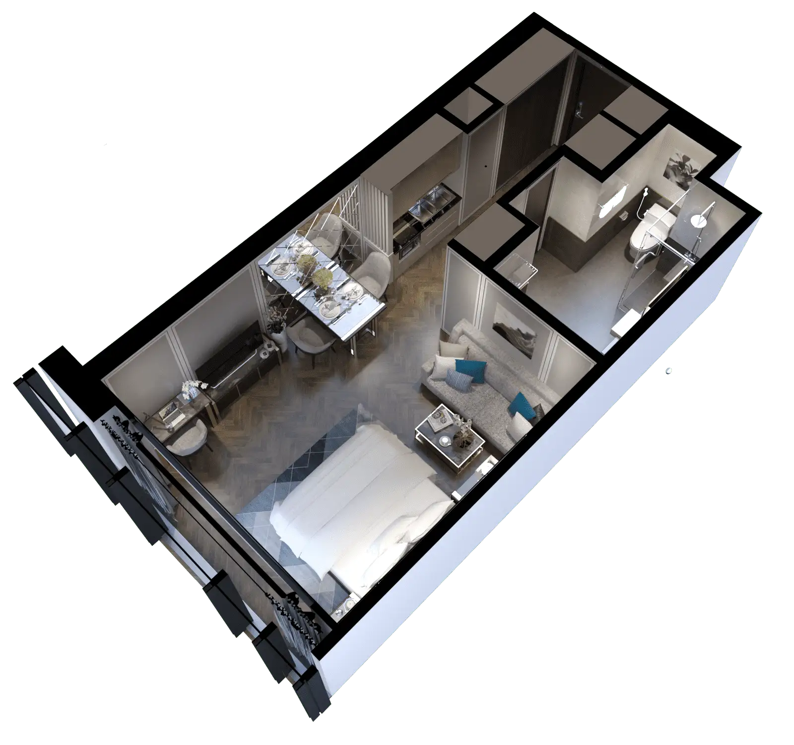 Mặt bằng căn hộ Studio M Landmark Residences Da Nang