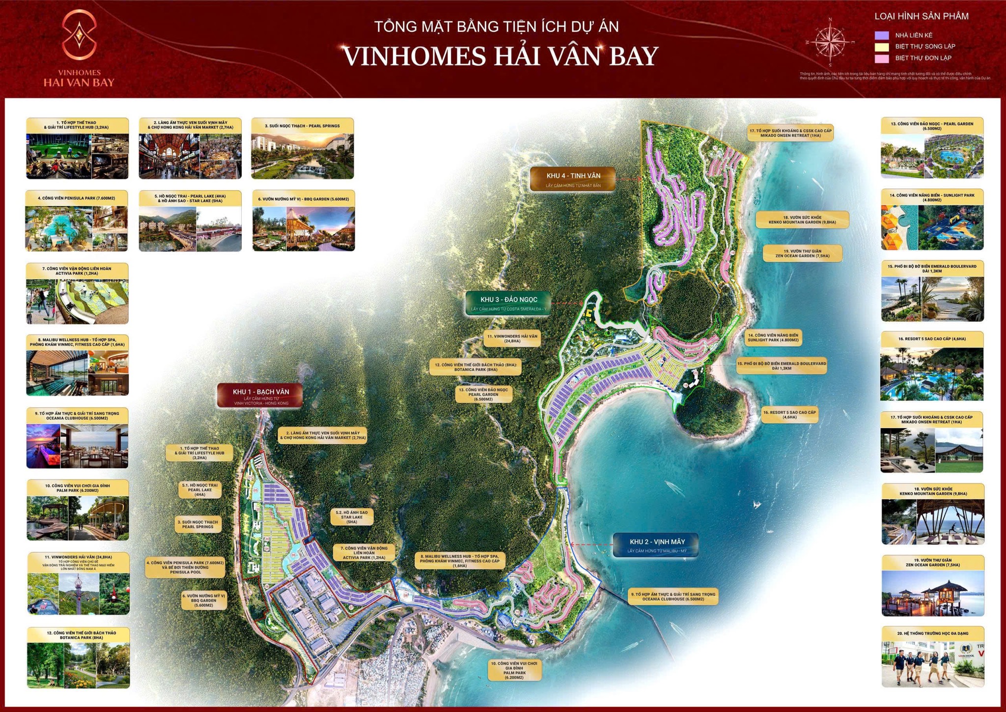 Tổng mặt bằng tiện ích dự án Vinhomes Hải Vân Bay Đà Nẵng