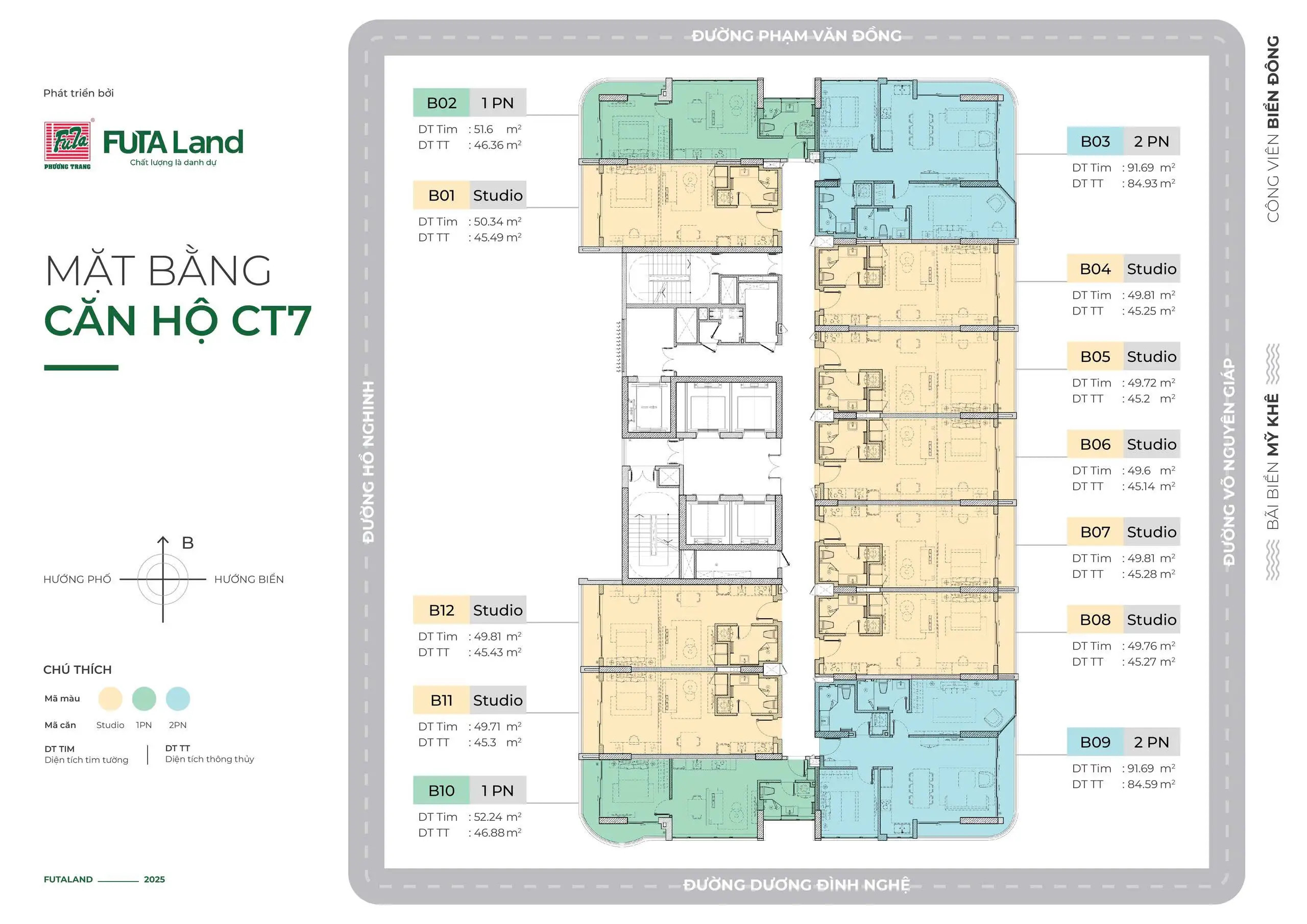 Mặt bằng tầng điển hình tòa CT7 dự án căn hộ Danang Times Square