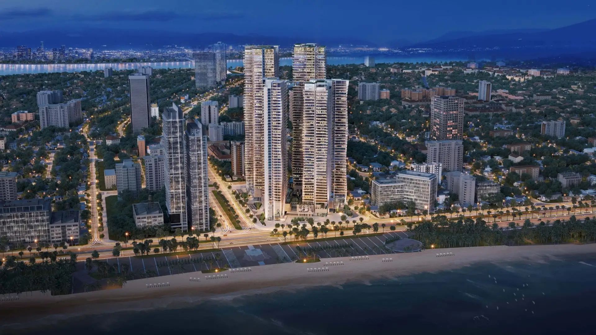 The Soleil Da Nang Phối cảnh đêm dự án tổ hợp căn hộ The Soleil Đà Nẵng