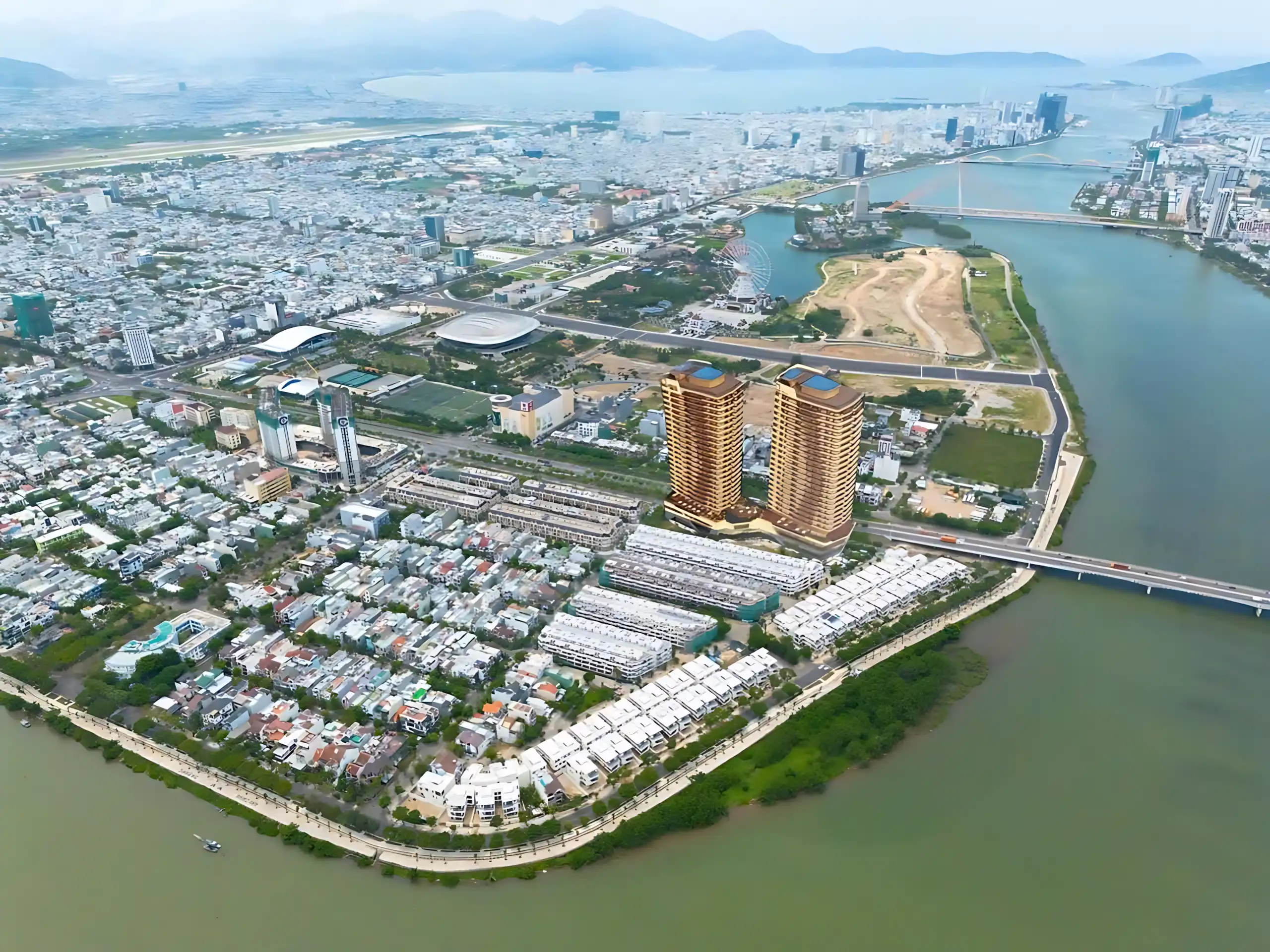 Phối cảnh vị trí thực tế dự án căn hộ The Meridian Đà Nẵng từ trên cao