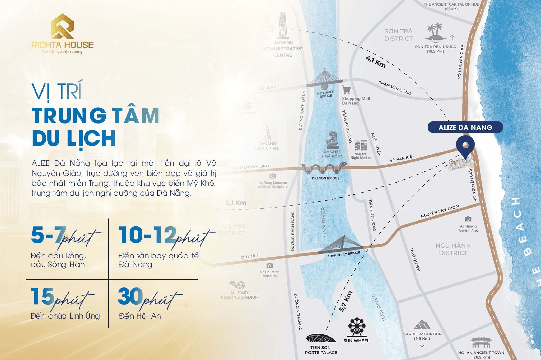 Liên kết vùng dự án căn hộ Alizé Da Nang