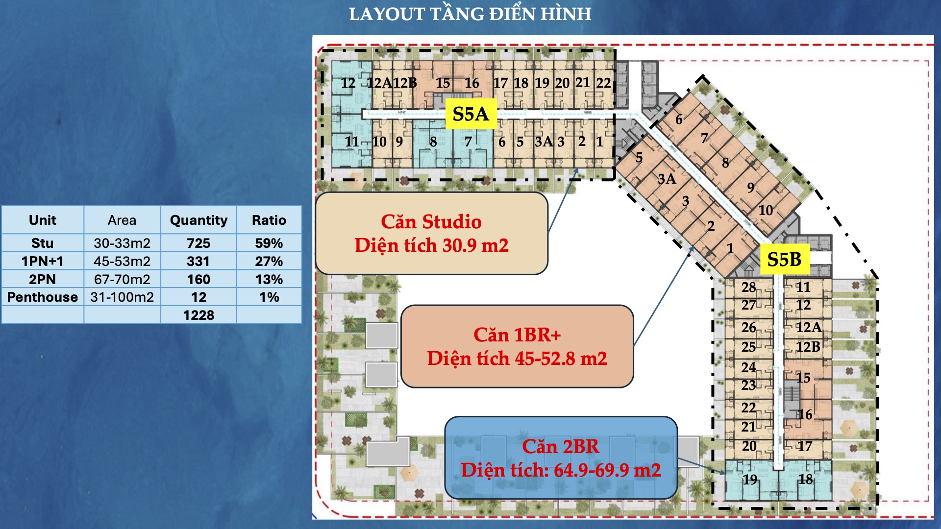 Layout tầng điển hình dự án Sun Symphony 5