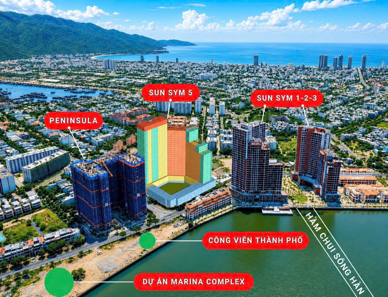 Vị trí dự án Sun Symphony 5 trong tổ hợp Symphony Residence