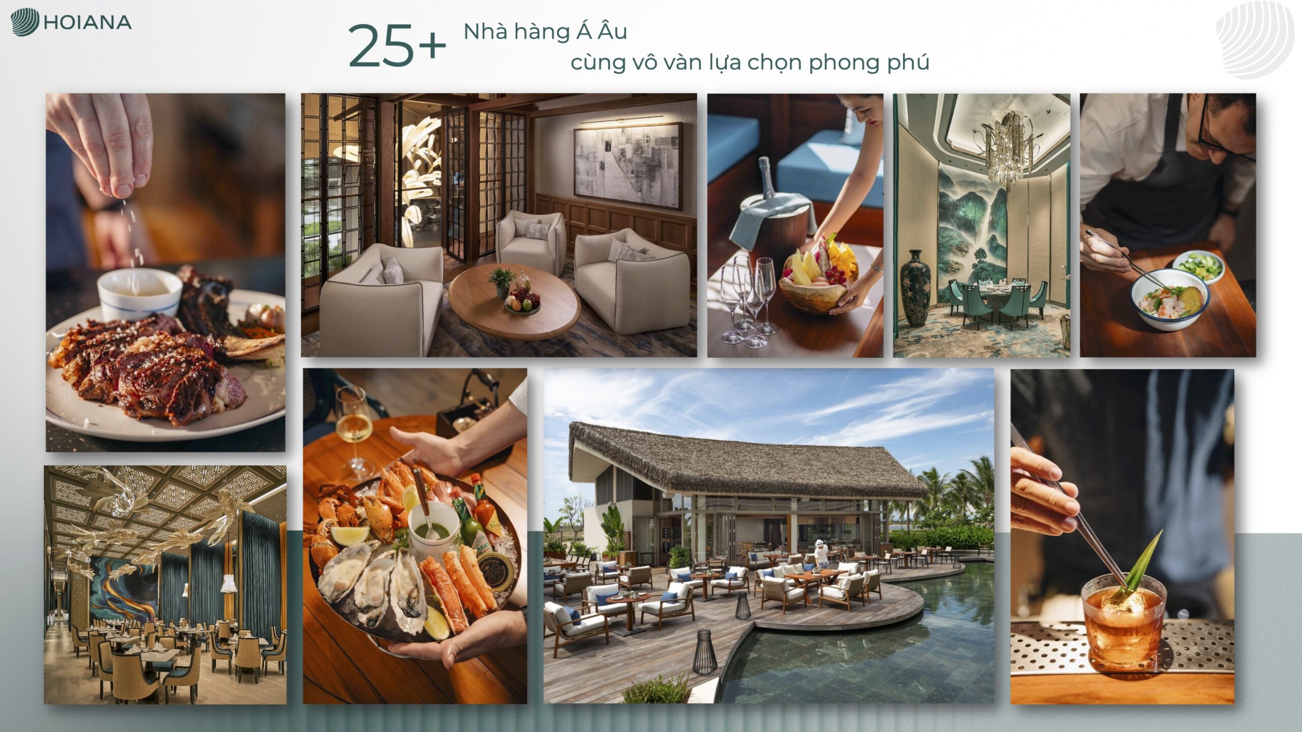 Tiện ích nhiều nhà hàng mang ẩm thực thế giới tại Hoiana Beach Villas