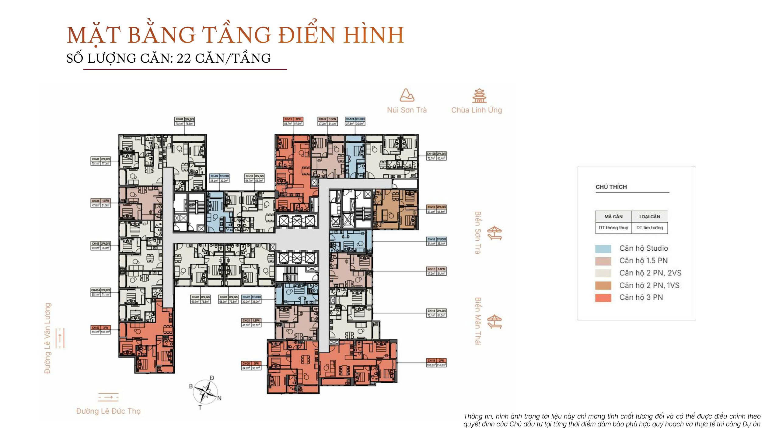 Mặt bằng tầng điển hình dự án căn hộ The Camellia Sơn Trà Đà Nẵng